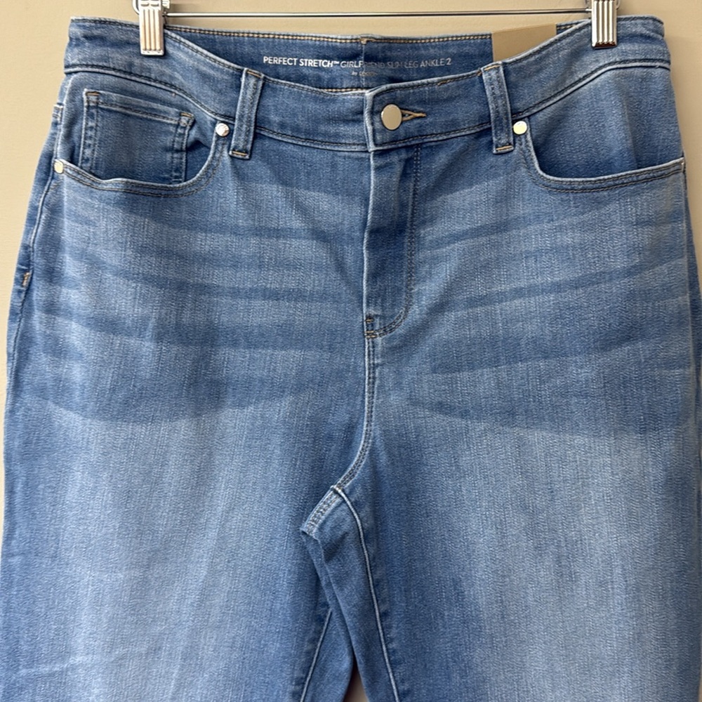 NWT | Chico’s Perfect Stretch Girlfriend Ankle Jeans |sz 2(US12)|Hampton Lt Wash - Picture 4 of 8